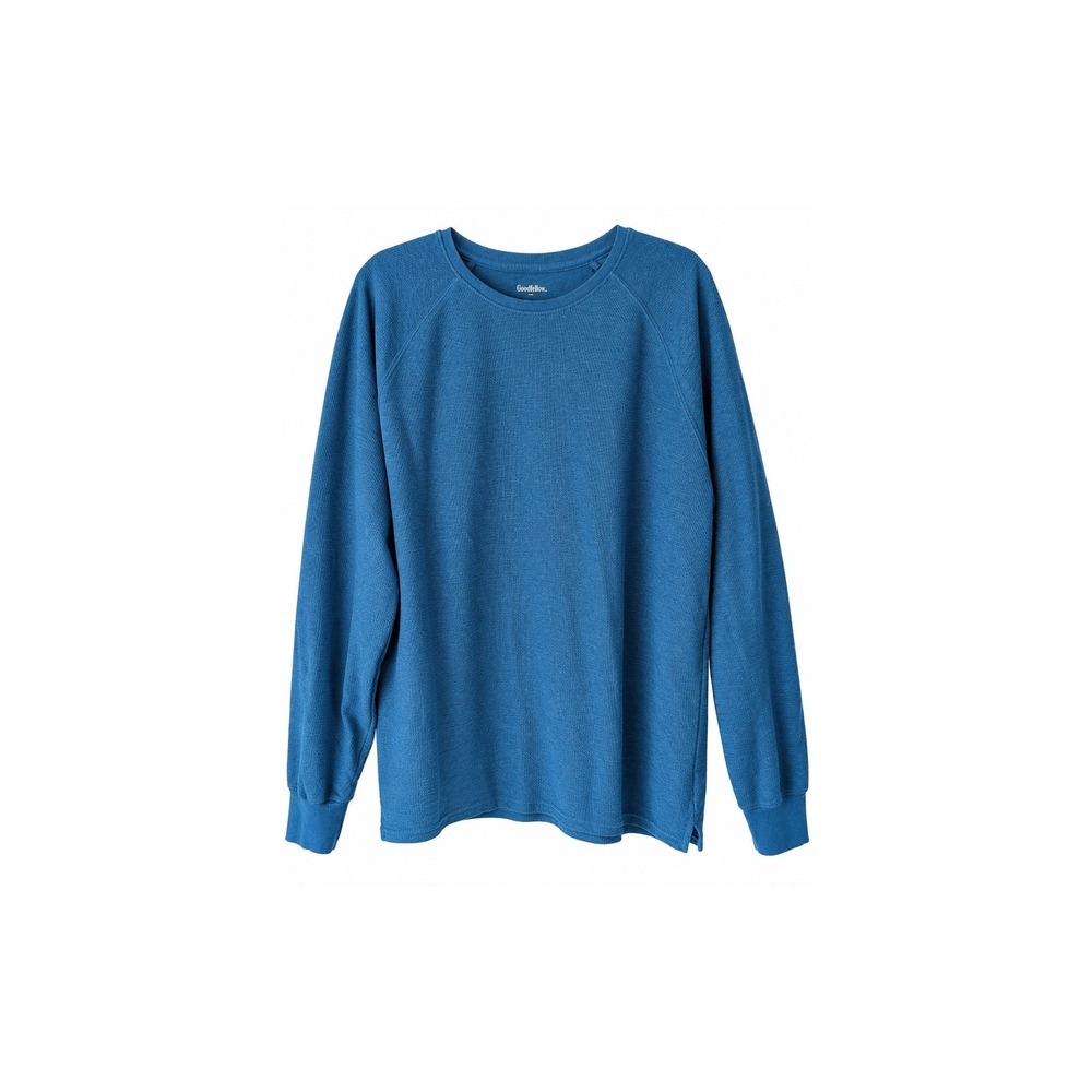 Goodfellow & Co Mens XXL Blue Waffle Knit Thermal Shirt Raglan Long Sleeve